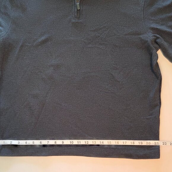Van Heusen FLEX Quarter Zip Long Sleeve Pullover, Mens LG, Charcoal Gray - Picture 4 of 9